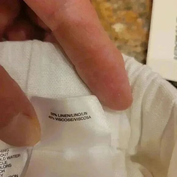 Anne Klein Women's White Linen/Viscose Faux Wrap Skirt w Elastic Waist NEW - Picture 11 of 11